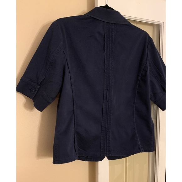 💕Coldwater Creek Short Sleeve Washed Blue Jacket Size 12 - Picture 2 of 3
